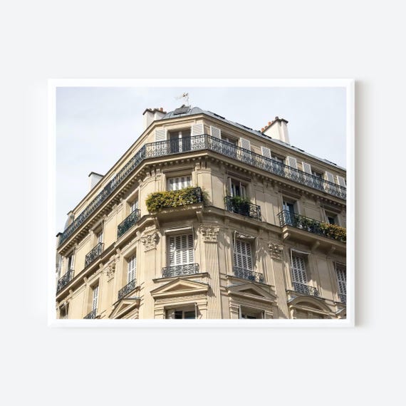 Stay With Me in Paris, Elegant Haussmannian Architecture Photography Print from Paris France, French Home Decor, Parisian Wall Art