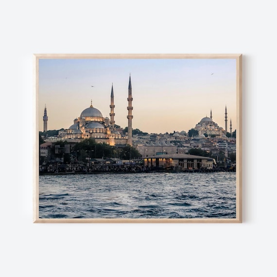 Golden Horn at Dusk - Istanbul Turkey Waterfront Photography Art Print