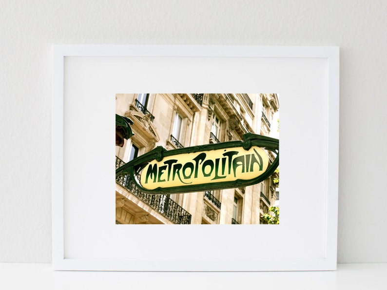 Paris Photography Print, Metro Sign Photo, Metropolitain, Art Nouveau Decor, French Gallery Wall Art, Parisian Picture, Gift for Francophile image 6