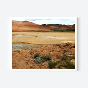 Iceland Photography Print, Icelandic Landscape, Hverir Geothermal Area Photo, Lake Myvatn Print, Travel Wall Art, Iceland Gift