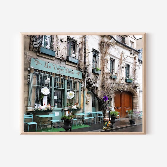 Paris Cafe Art, Au Vieux Paris Print, French Cafe Photo, Parisian Wall Art, Paris Photography, French Kitchen Art, Bistro Print, Paris Gift