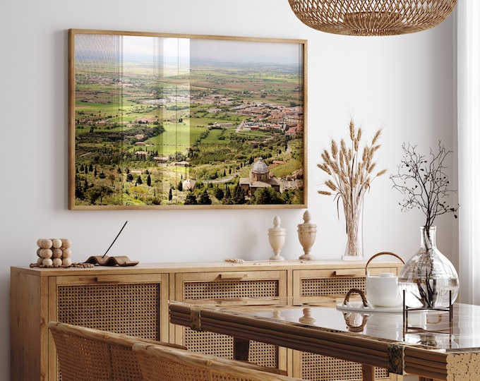 Tuscany Photography, Italian Landscape, Tuscan Wall Art, Italian Countryside, Italy Travel Print, Montepulciano, Green Fields Art Print