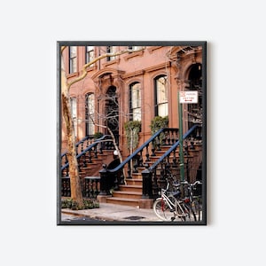 New York City Photography, Brownstone Print, West Village Photo, NYC Art, Urban Decor, Manhattan, City Streets, Front Steps, Large Wall Art
