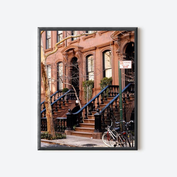 New York City Photography, Brownstone Print, West Village Photo, NYC Art, Urban Decor, Manhattan, City Streets, Front Steps, Large Wall Art