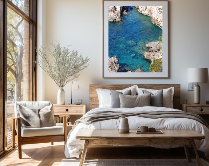 Corfu Greece Photography, Corfu Seascape, Turquoise Sea Print, Greek Island Art, Blue Water Photo, Mediterranean Decor, Summer Vacation Art