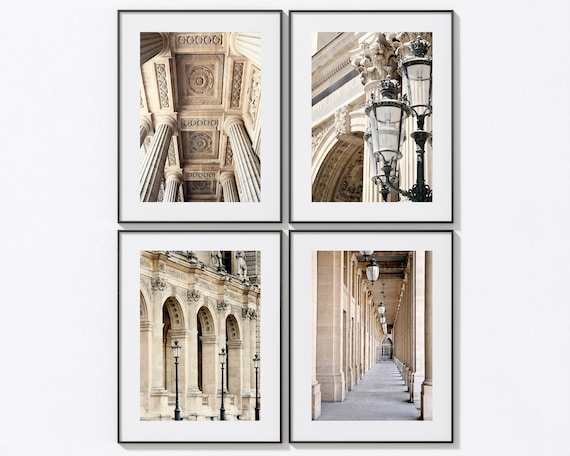 Set of Four Paris France Architecture Prints Neutral Collection