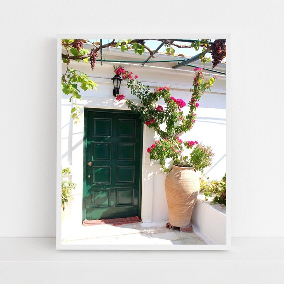 Green Door and Grapevines Photography Print Corfu Greece | Etsy