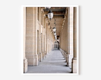 Paris Wall Art, Palais Royal Photography Print, French Architectural Landmark, European Decor