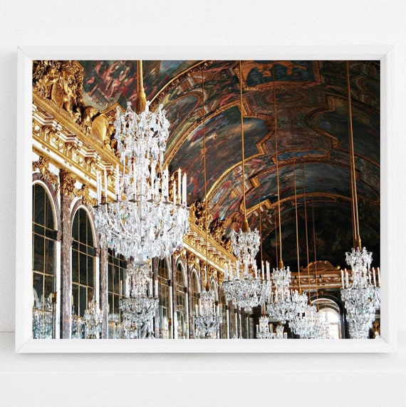 Hall Of Mirrors Photography Print Versailles Chandelier Uk Print Versailles Chandelier, Chandelier Wall Art Uk
