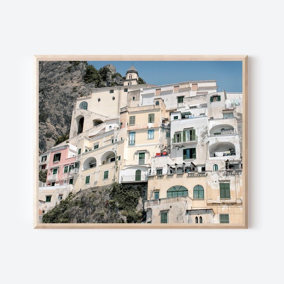 Architecture of Amalfi Coast - Coastal Italy Photography Print, Mediterranean Wall Art