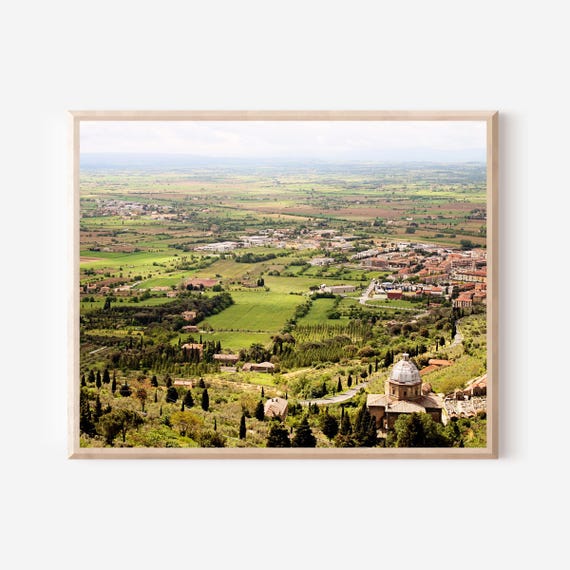 Tuscany Photography, Italian Landscape, Tuscan Wall Art, Italian Countryside, Italy Travel Print, Montepulciano, Green Fields Art Print