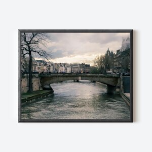 Paris Photography Print, Melancholy on the Seine, Paris River Print, Moody European Architecture Wall Art, Seine Bridge Photography