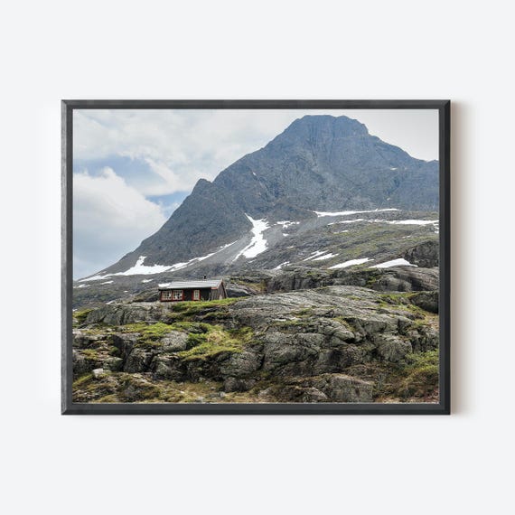 Mountain Refuge, Norway Photography Print, Norwegian Mountain Landscape Decor, Scandinavian Wall Art