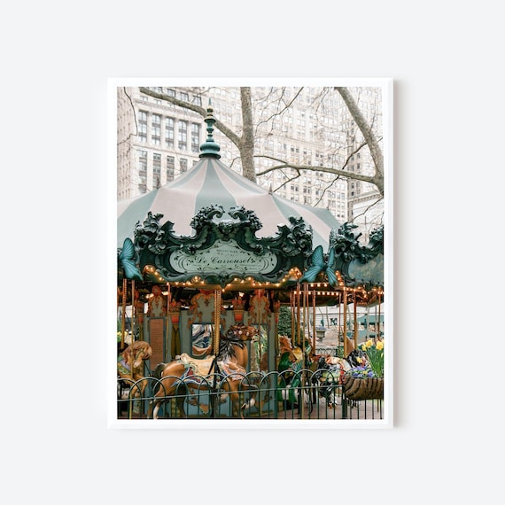 Bryant Park Carrousel - New York City Wall Art, Whimsical NYC Photography Print