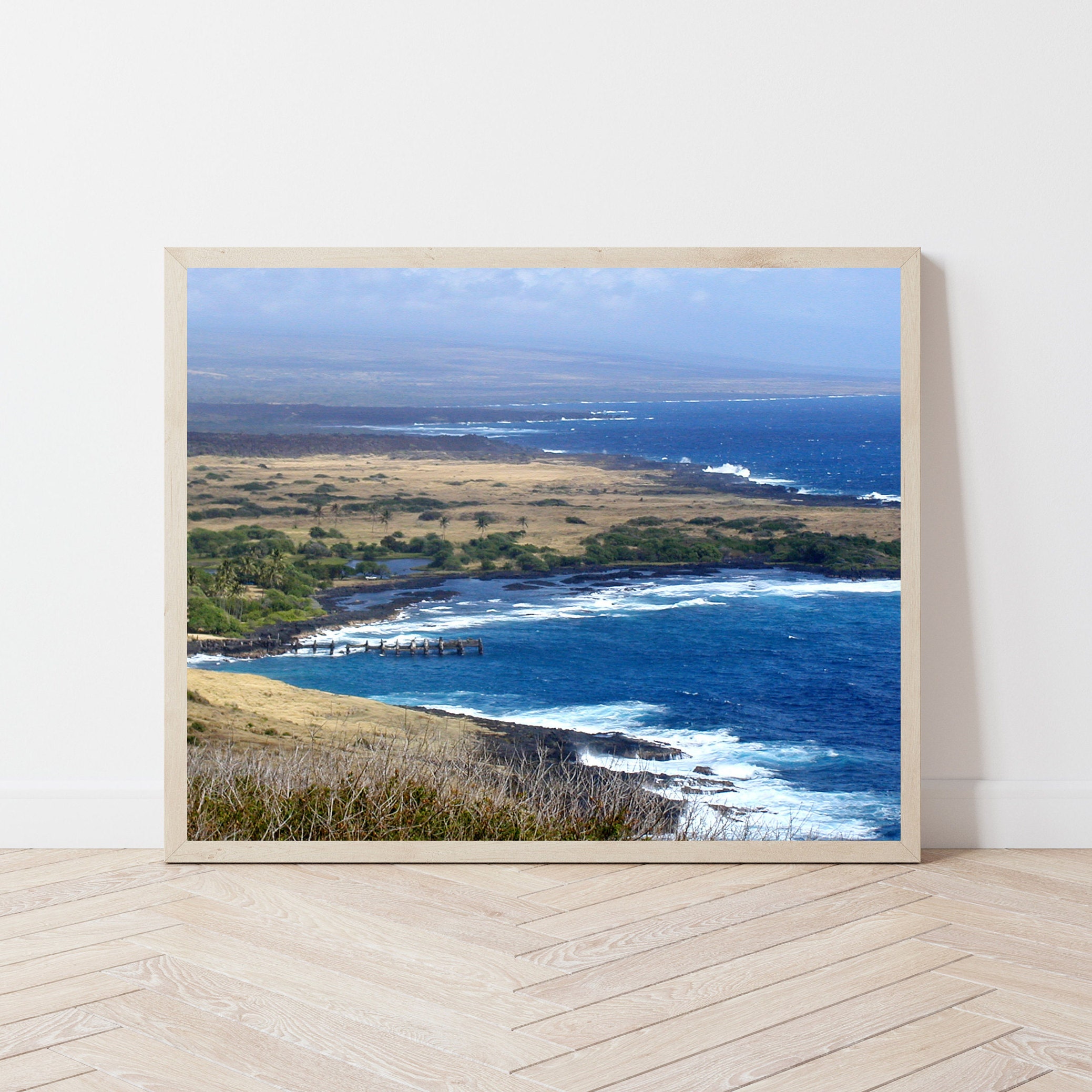 Hawaii Seascape Photography Print - Hawaiian Beach Photograph - Blue