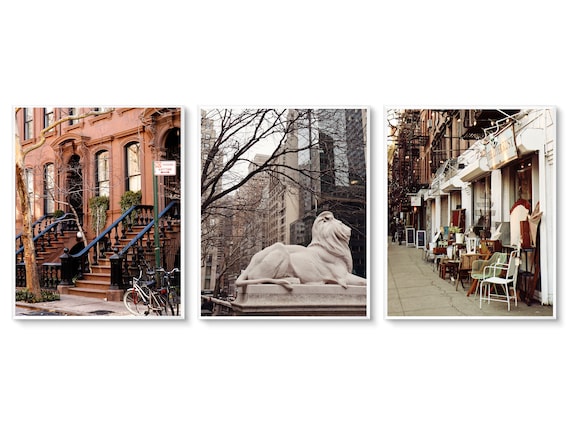 New York City Three Print Photography Collection - 3 Manhattan Photos - Vertical Wall Art Set
