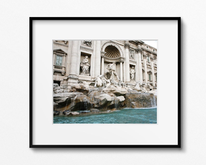 Trevi Fountain Photography, Rome Italy Print, Italian Sculpture Photo, Architecture Print, Rome Wall Art, Three Coins in the Fountain image 5