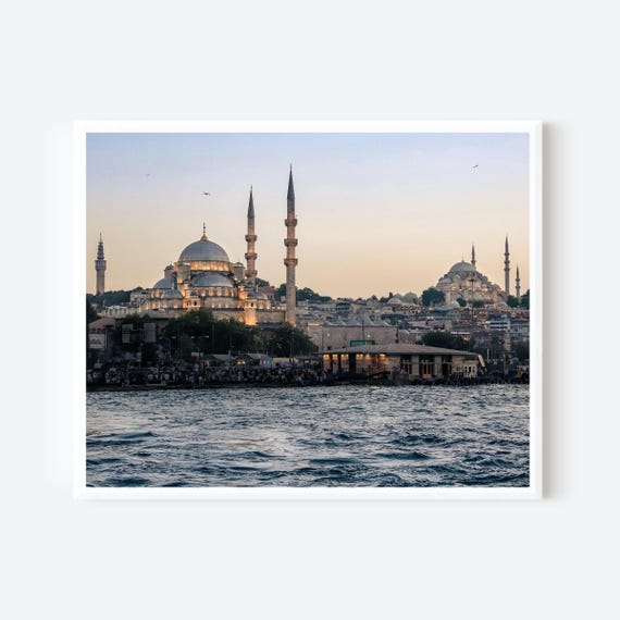 Golden Horn at Dusk - Istanbul Turkey Waterfront Photography Art Print