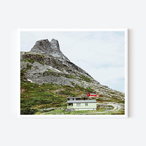 Mountain Cottages in Norway Photography Print