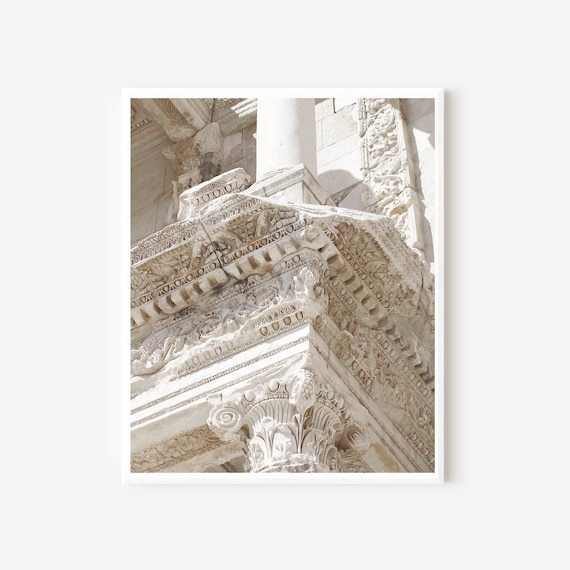 Library of Celsus Photo, Ephesus Turkey Photography Print, Architectural Detail Photograph, Column Photo, Travel Photography,  Turkish Art
