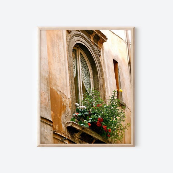 Rome Photography, Rome Italy Photo, Italian Window Print, Lace Curtain Photo, Roman Architecture Print, Travel Photography, Frame Available
