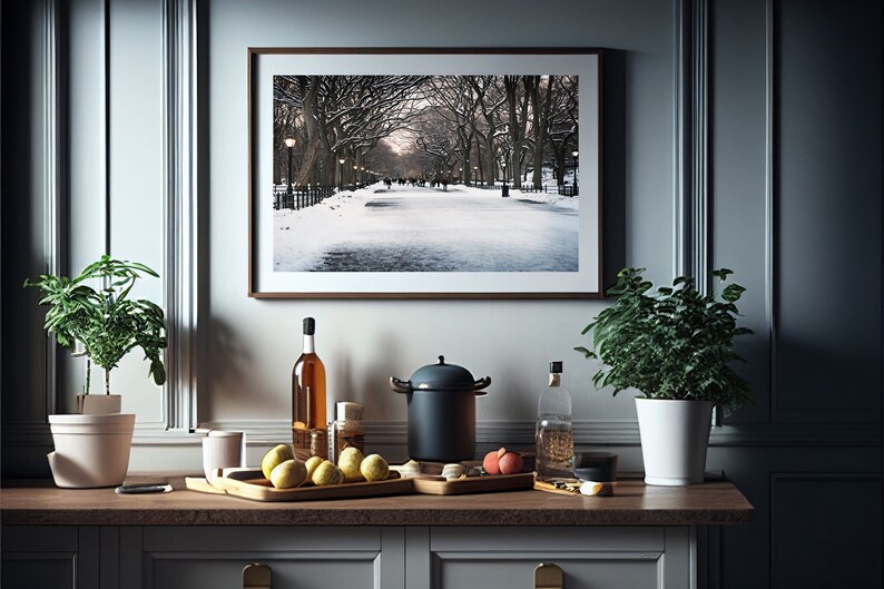 New York City Print, Winter Photography, Central Park Photo, Literary Walk Promenade, Poets Walk Art, Snowy Landscape, Winter in NYC Picture image 7