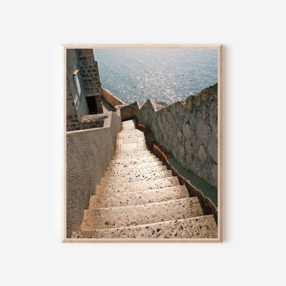 Steps Along the Wall - Dubrovnik Croatia Photography Print from Old City Walls