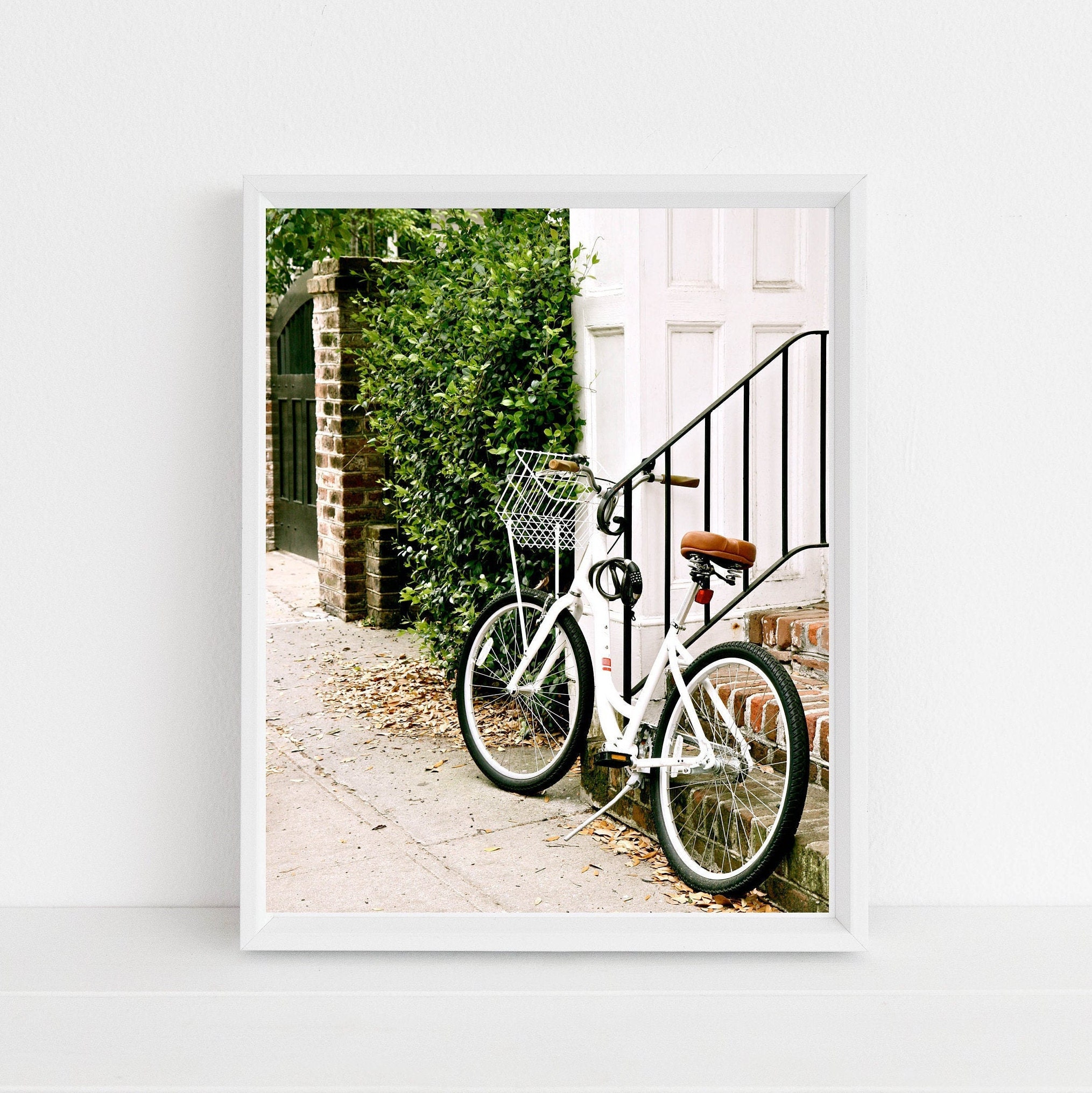 Charleston Sc Photography Print Southern Home Decor Bicycle