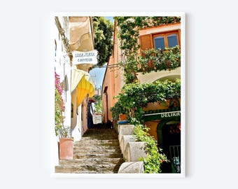 Positano Print, Italy Photography, Positano Street Photo, Amalfi Coast Wall Art, Italian Decor, Mediterranean Travel Photography, Italy Art