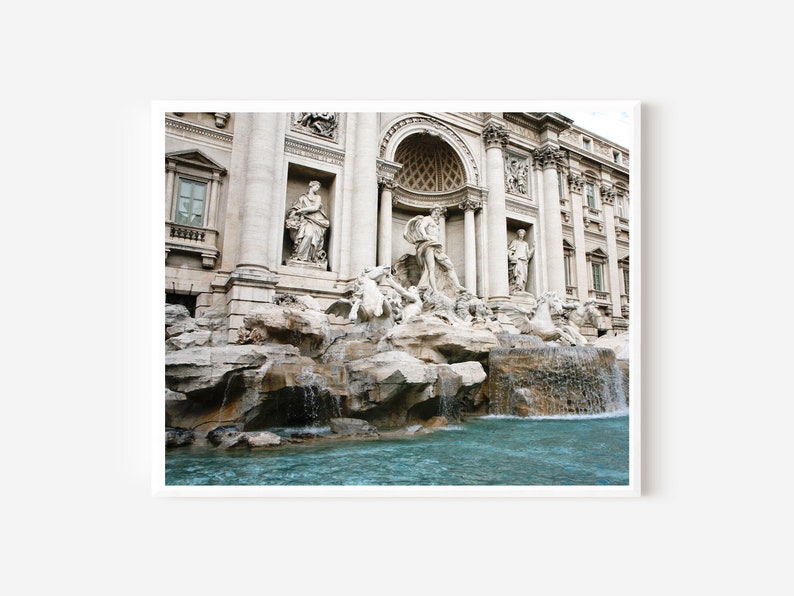 Trevi Fountain Photography, Rome Italy Print, Italian Sculpture Photo, Architecture Print, Rome Wall Art, Three Coins in the Fountain image 1