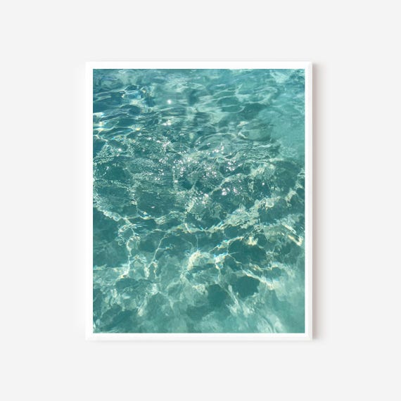 Water Photography, Ocean Print, Bahamas Photograph, Beach Wall Art, Turquoise Sea Print, Spa Bathroom Decor, Water Ripples, Coastal Art