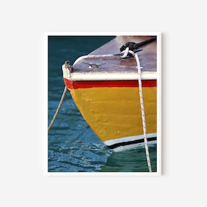 Colorful Boat Photography Print, Nautical Wall Art, Coastal Decor, Caribbean Travel Photography, St. Barts Water Print