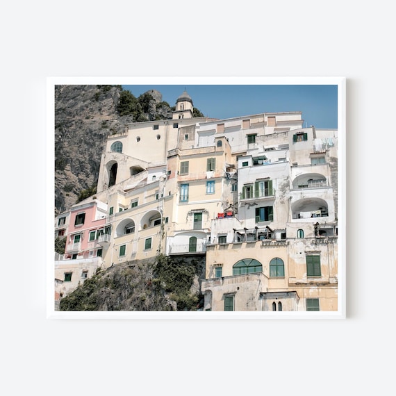 Architecture of Amalfi Coast - Coastal Italy Photography Print, Mediterranean Wall Art