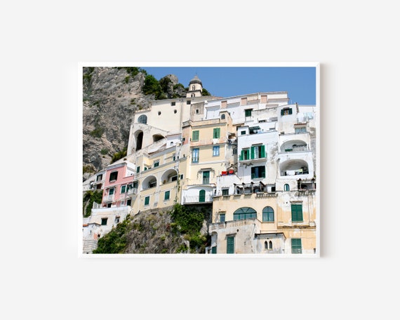 Amalfi Coast Architecture Photography Print, Italian Coastal Decor, Italy Wall Art