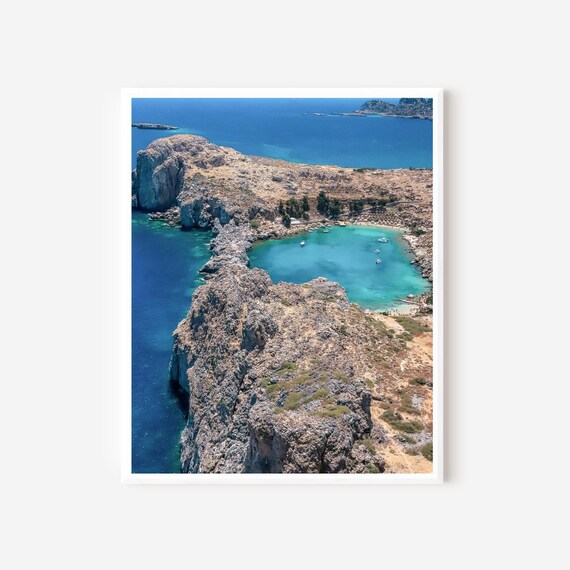 St Pauls Bay Rhodes - Coastal Greek Island Photography Print