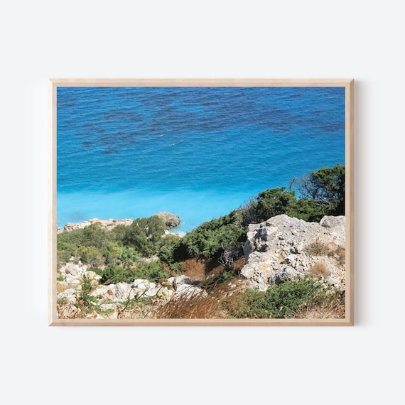 Windswept Rhodes – Greek Island Coastal Print, Mediterranean Sea Wall Art, Aegean Landscape Photography, Coastal Nature Travel Decor