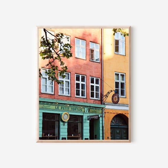 Copenhagen Denmark Print, Colorful Cafe Photo, Danish Wall Art, Travel Photography,  Restaurant Photo, Kitchen Wall Art