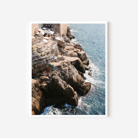 Croatia Print, Buza Bar, Dubrovnik Croatia, Dubrovnik Photography, Croatia Art, Travel Wall Art,  Beach Cliffs Photo, Croatia Seascape