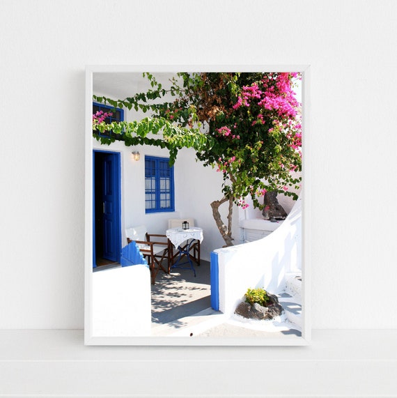 Santorini Greece Photography Print Oia Photo Cafe | Etsy