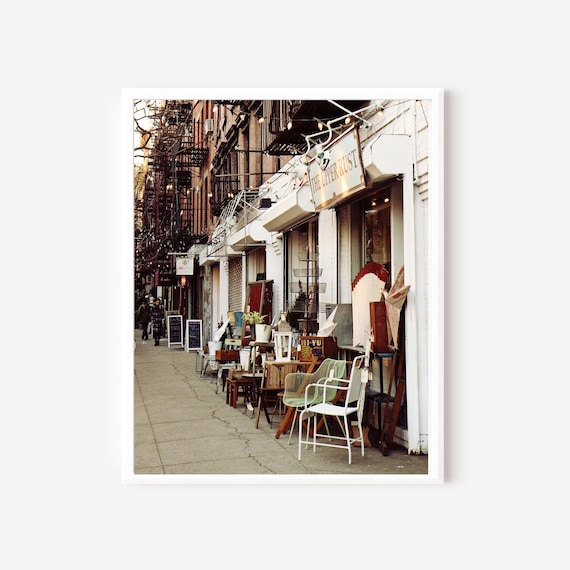 East Village NYC Print, New York City Photography, Upper Rust Print, Neutral Brown Wall Art, Urban Decor, Shopping in New York Photograph
