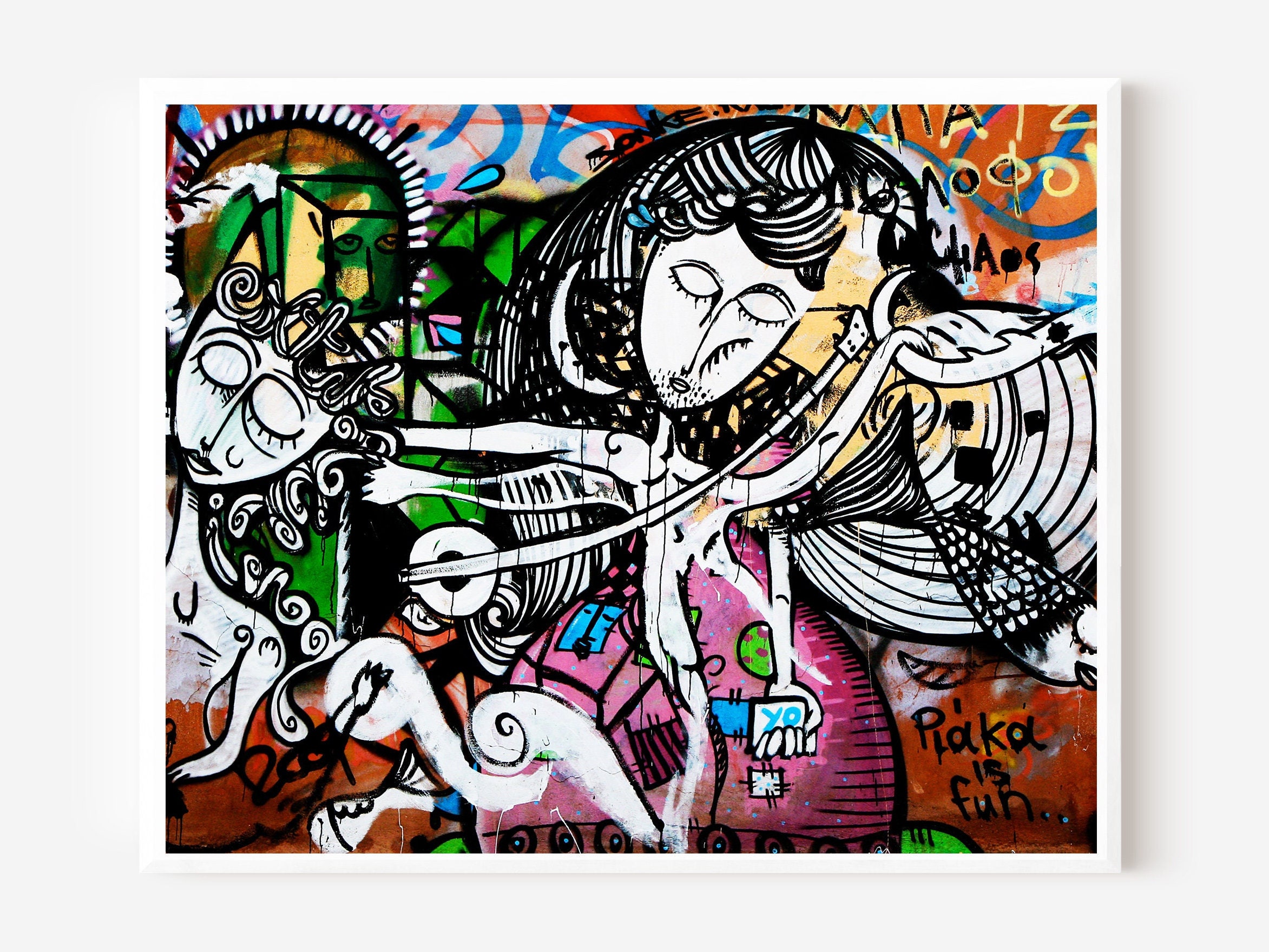 Graffiti wall art street art photography athens graffiti print plaka