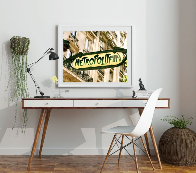 Paris Photography Print, Metro Sign Photo, Metropolitain, Art Nouveau Decor, French Gallery Wall Art, Parisian Picture, Gift for Francophile image 4