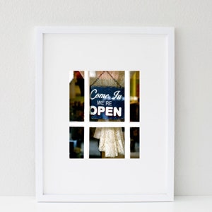 Open Sign Print, Magnolia Bakery Photo, NYC Photography Print, Navy Blue and White Print, Shop Decor, Welcome Photo, Frame and Mat Option image 5