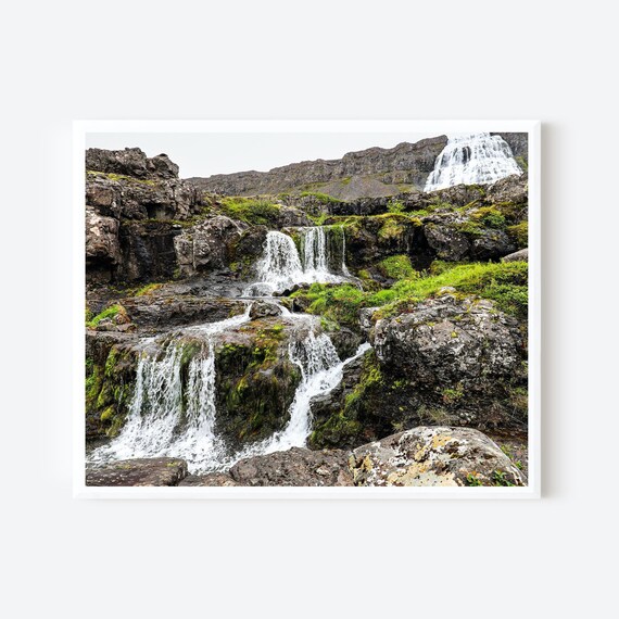 Westfjords Waterfall Wall Art, Dynjandi Falls Photography Print