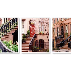 West Village New York City Three Print Photography Collection - 3 Manhattan Photos - Vertical Wall Art Set