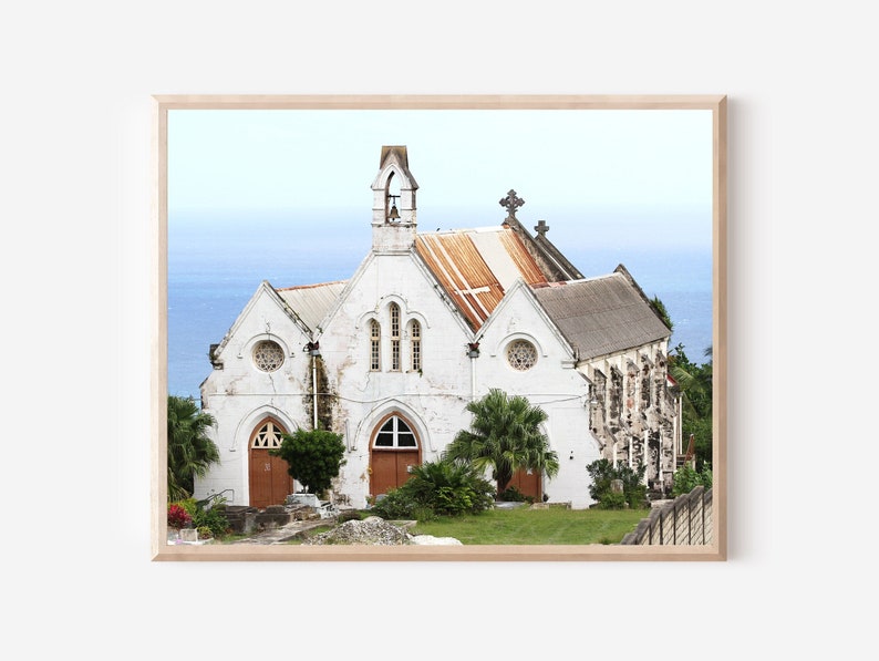 Barbados Photography, St Josephs Parish Church Print, Caribbean Architecture, Anglican Church Photograph, Barbados Travel Art Print image 1