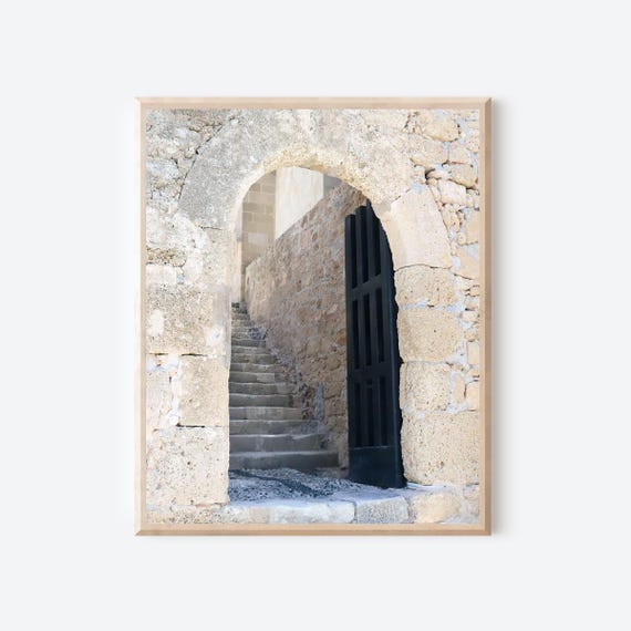 Medieval Rhodes Ascent - Old Town Rhodes Greece Photography Print, Mediterranean Wall Art