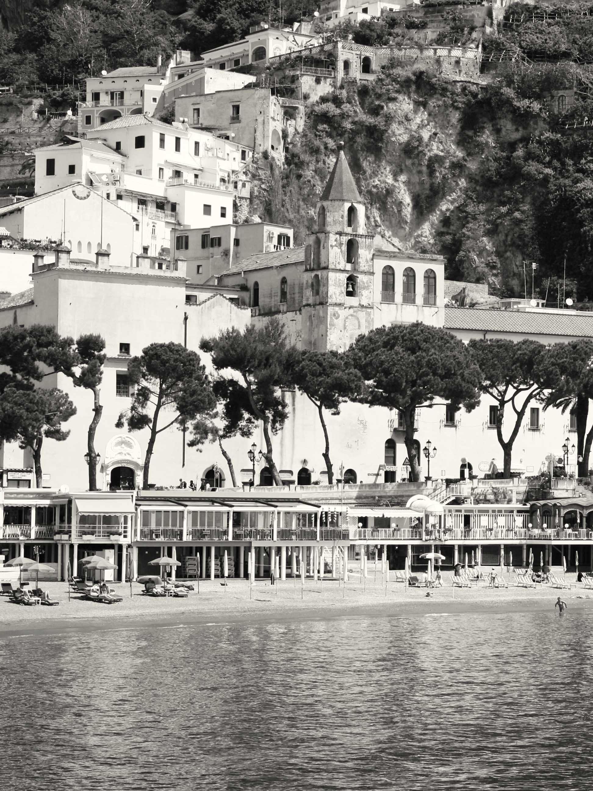 Amalfi Coast Photography Print Set - Black and White Italian Beach ...