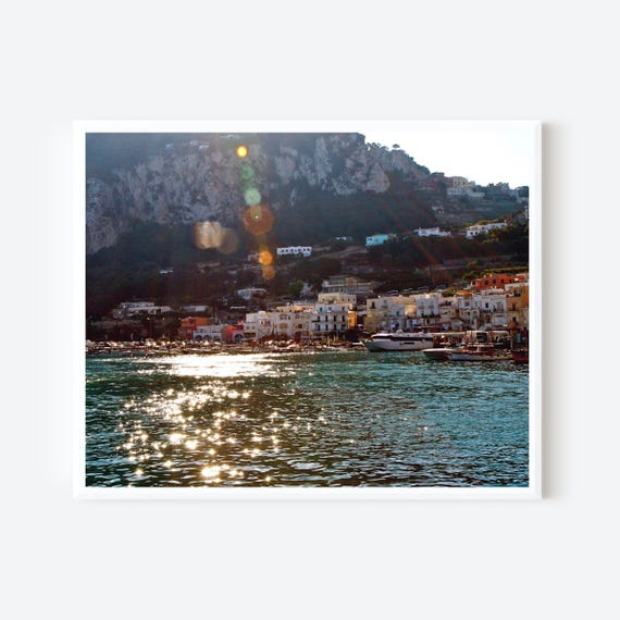 Capri Italy Print, Capri Photography, Mediterranean Wall Art, Italian Vacation Photo, Seaside Village Art, Turquoise Wall Art, Travel Art
