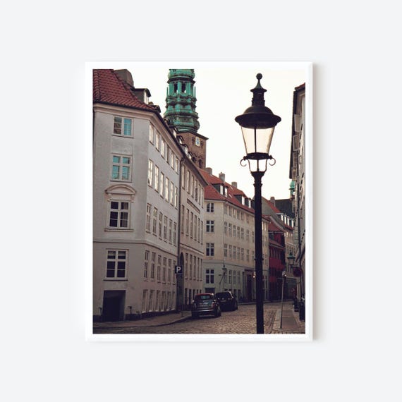 Copenhagen Print, Denmark Photography, Danish Wall Art, Copenhagen Architecture Photograph, Street Lamp Picture, Travel Photography